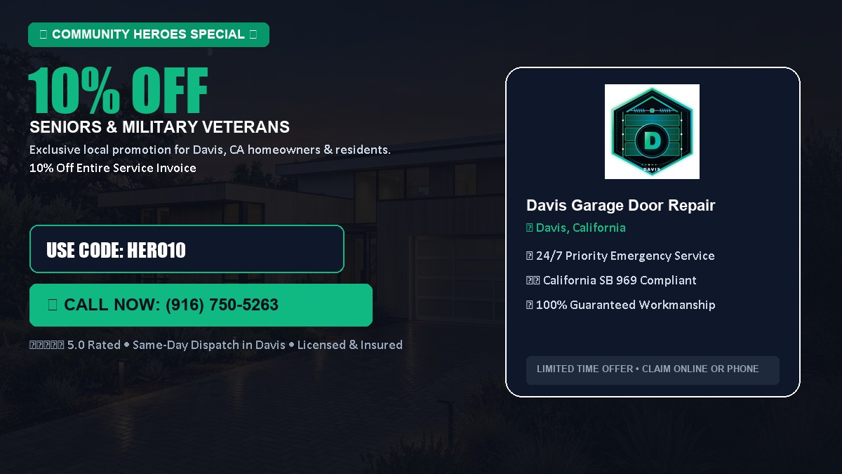 10% OFF Senior Citizens (65+) & Military / Veteran Community Discount in Davis, CA